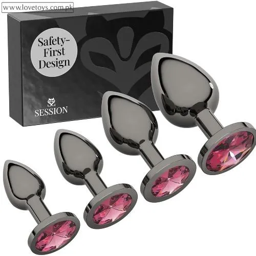  Session Jewel Butt Plug Beginner 4 Piece Set