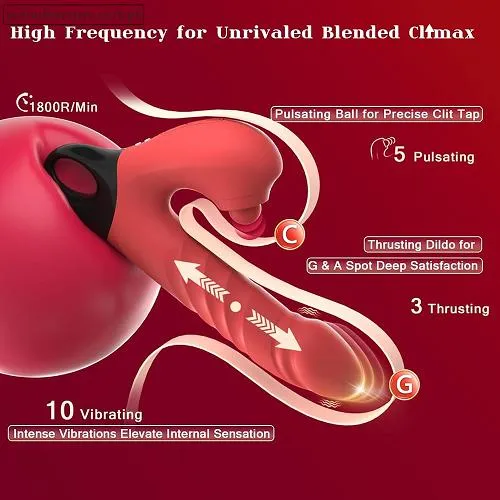 3 In 1 Female G Spot Thrusting Vibrating Dildo