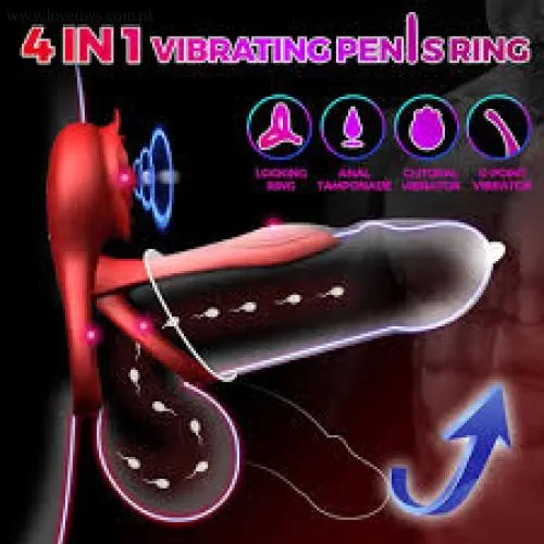 4 In 1 Vibrating Cock Ring With Clitoral Stimulator In Pakistan