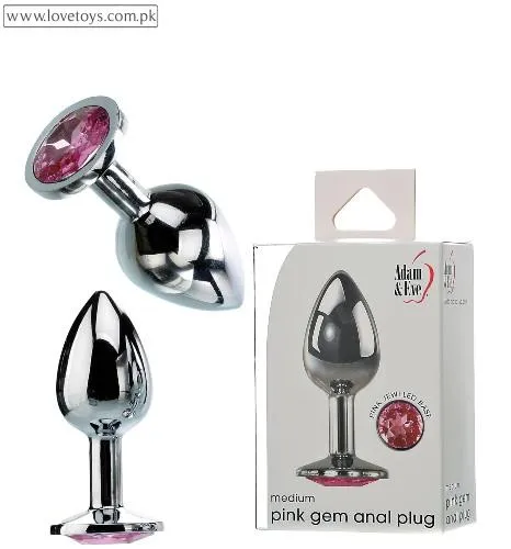 Adam & Eve Gem Medium Anal Plug, Metal