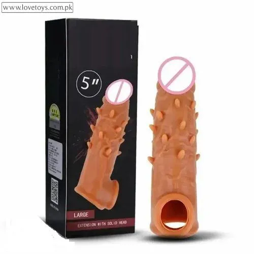 6.2 Inch Double Hole Sleeve With Extra Dots Spikes Condom