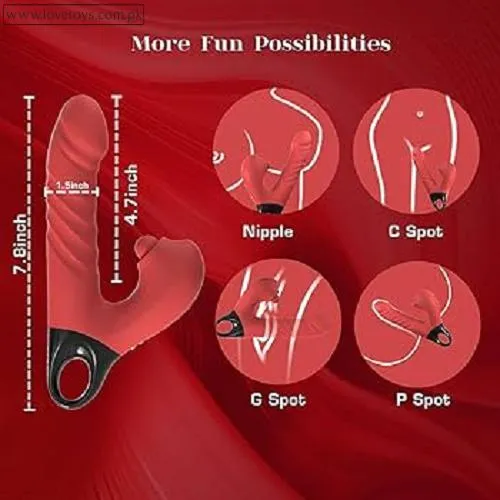 3 In 1 Female G Spot Thrusting Vibrating Dildo