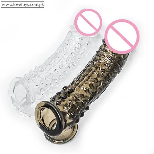 Black Color Dotted Pines Sleeve Condom