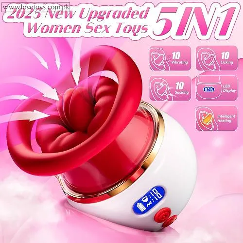Xacml 5 In 1 Rose Vibrator 10 Modes For Clit Nipple