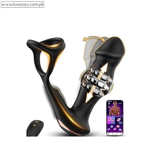 BEISAR  Rotating Vibrating Butt Plug Anal Plug