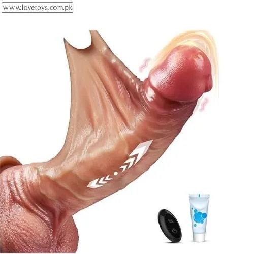 Jerkable Thrusting & Vibrating Foreskin Dildo