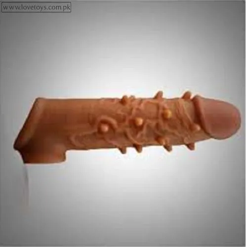 6.2 Inch Double Hole Sleeve With Extra Dots Spikes Condom