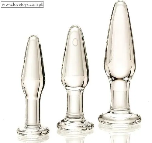 Adam and Eve Glass Anal Plug Set of 3 Hypoallergenic